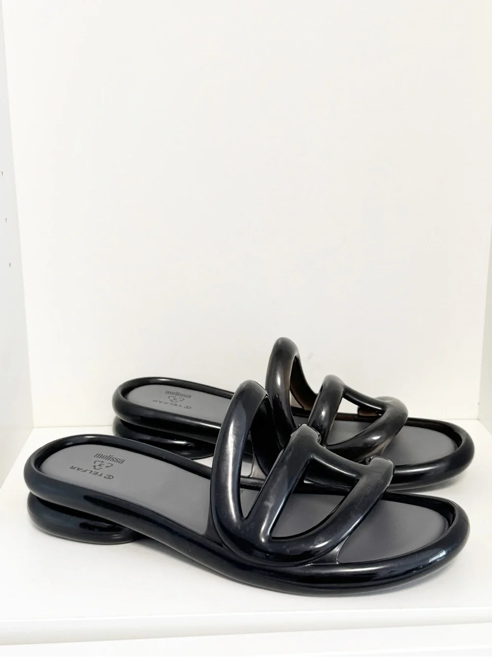 New Melissa x Telfar Jelly Slide Black size 8 - Picture 2 of 7